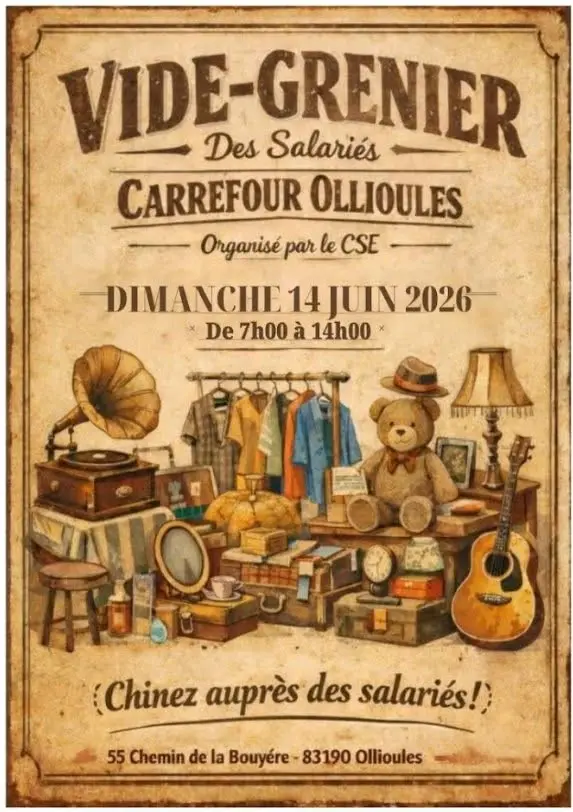 Vide grenier des salariés Carrefour Ollioules