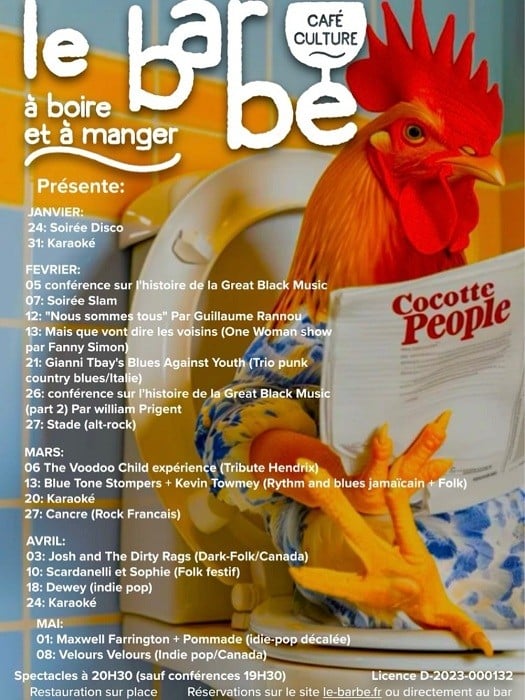 Animations au café culture Le Barbe