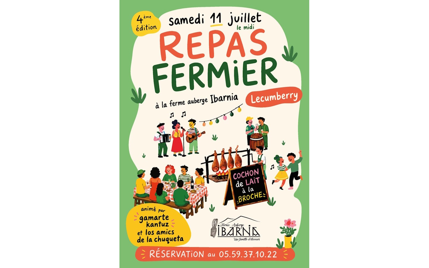 Repas fermier à la ferme auberge Ibarnia : 4ème édition