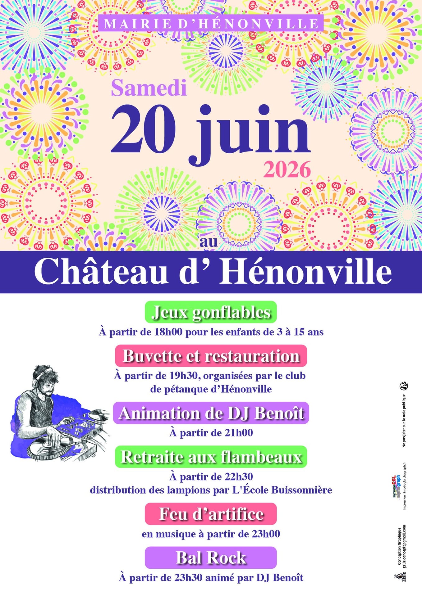 Feu d'artifice à Hénonville