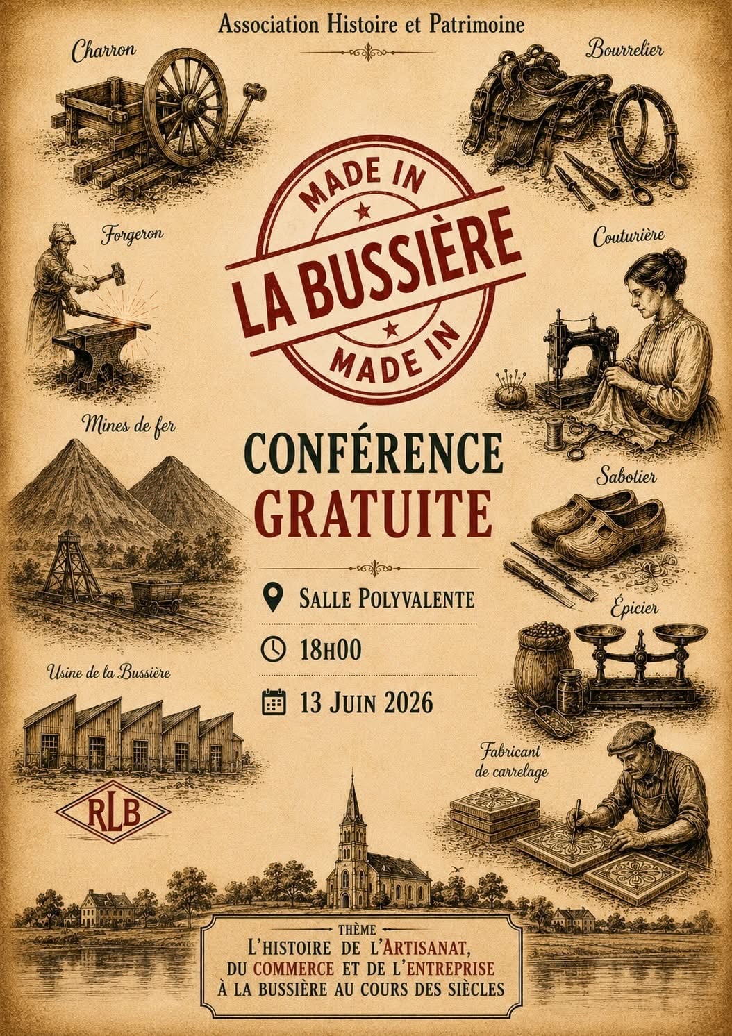 Conférence "L'artisanat, les commerces et les entreprises à La Bussière au cours des siècles "