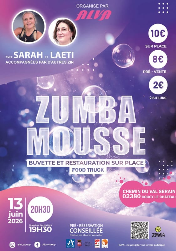 Soirée zumba mousse à Coucy