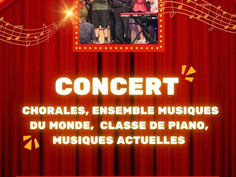 Concert - chorale ensemble musiques du monde classe de piano et musique actuelles