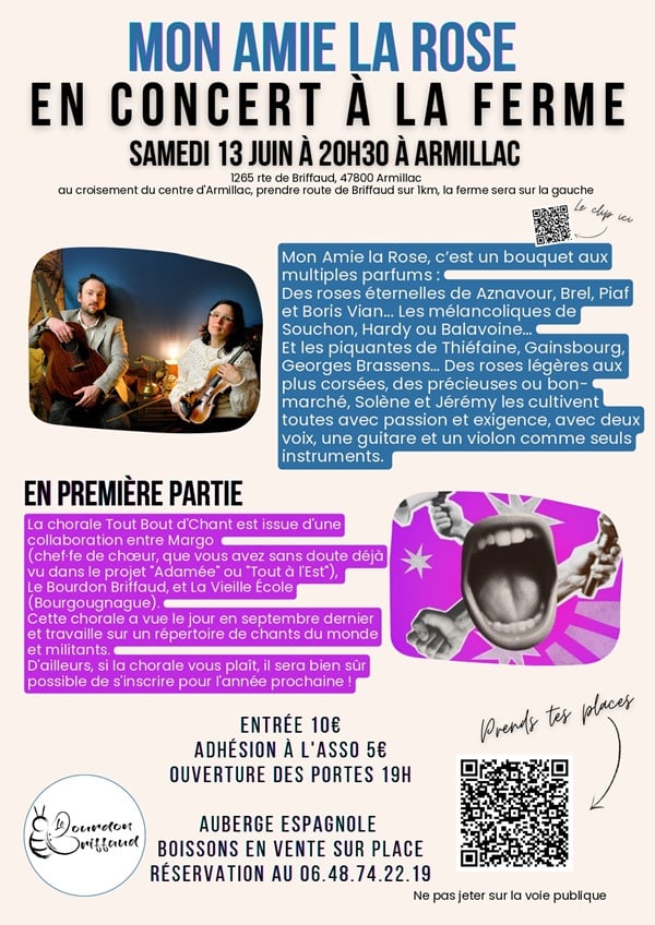Concert à la ferme - Mon Amie La Rose