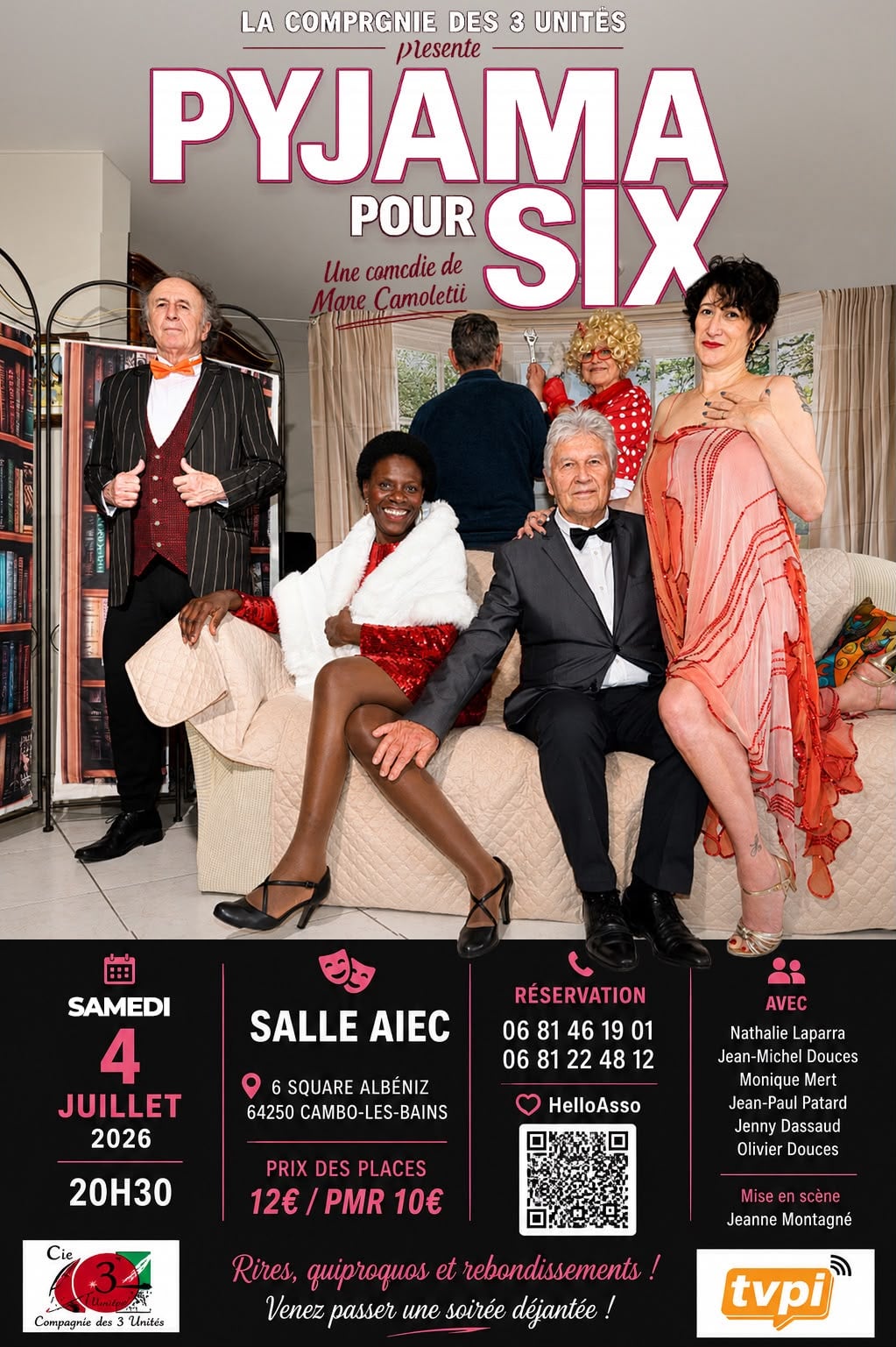 Pièce de théâtre : "Pyjama pour six" Cie des 3 unités
