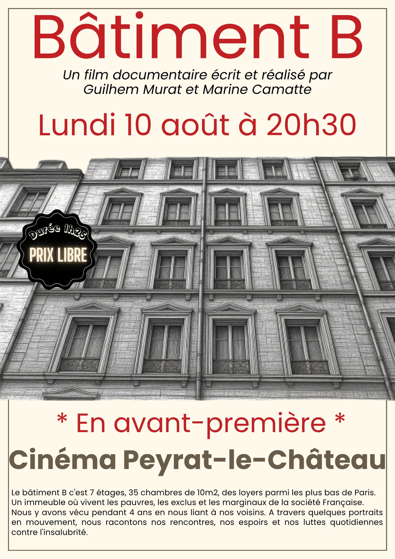 Projection avant-première Bâtiment B