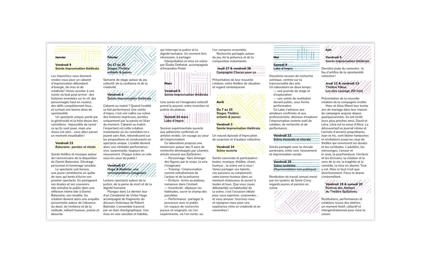 Episcènes - Programmation de janvier à juin 2026