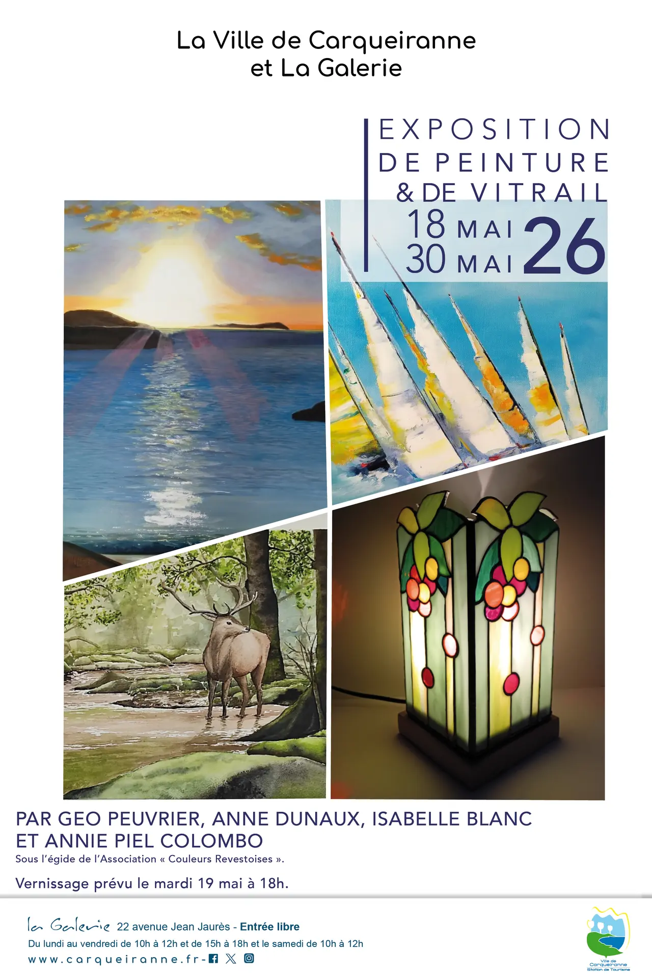 Exposition de Géo Peuvrier, Annie Piel-Colombo, Isabelle Blanc et Anne Dunaux