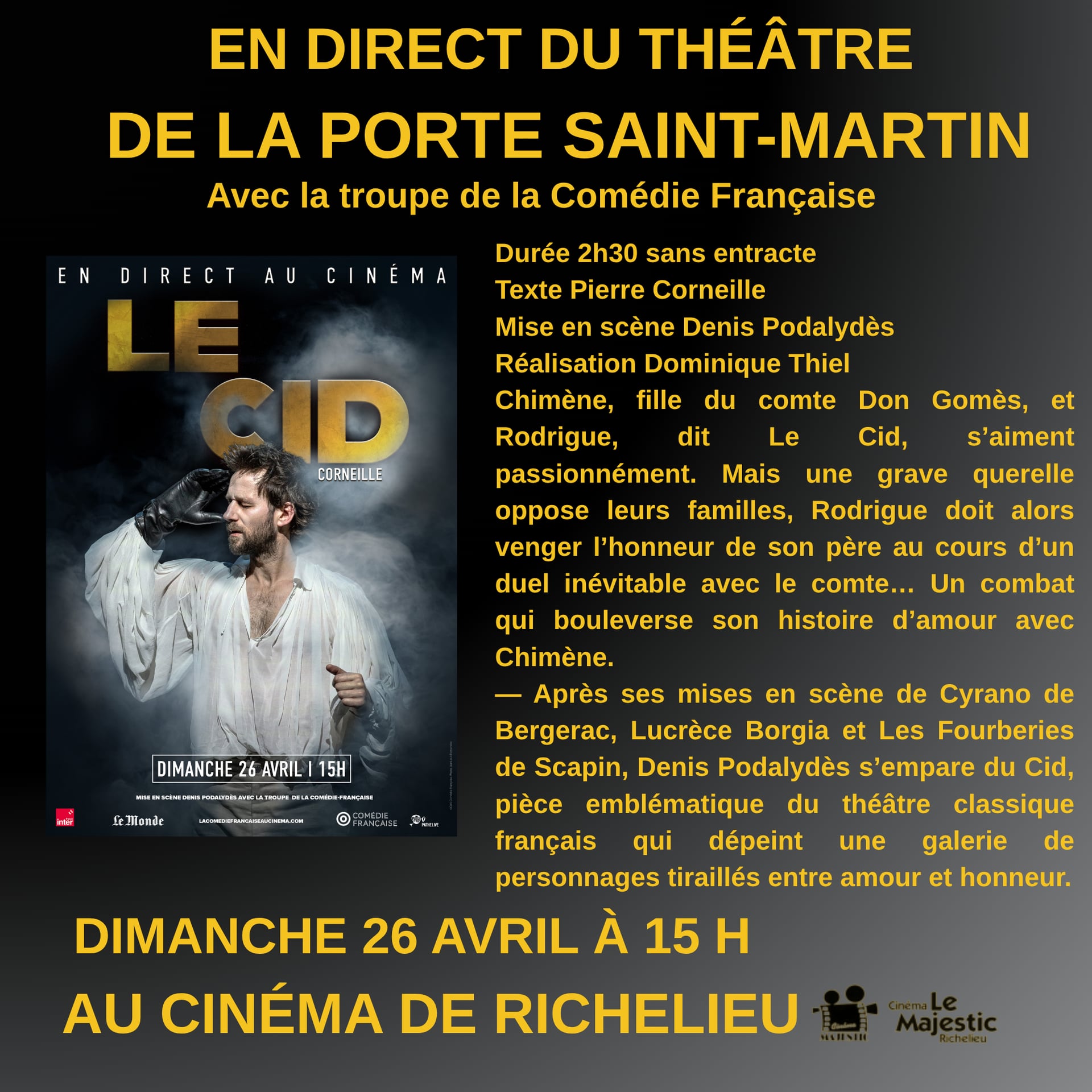 Le Cid - Théâtre au cinéma avec la troupe de la Comédie Française