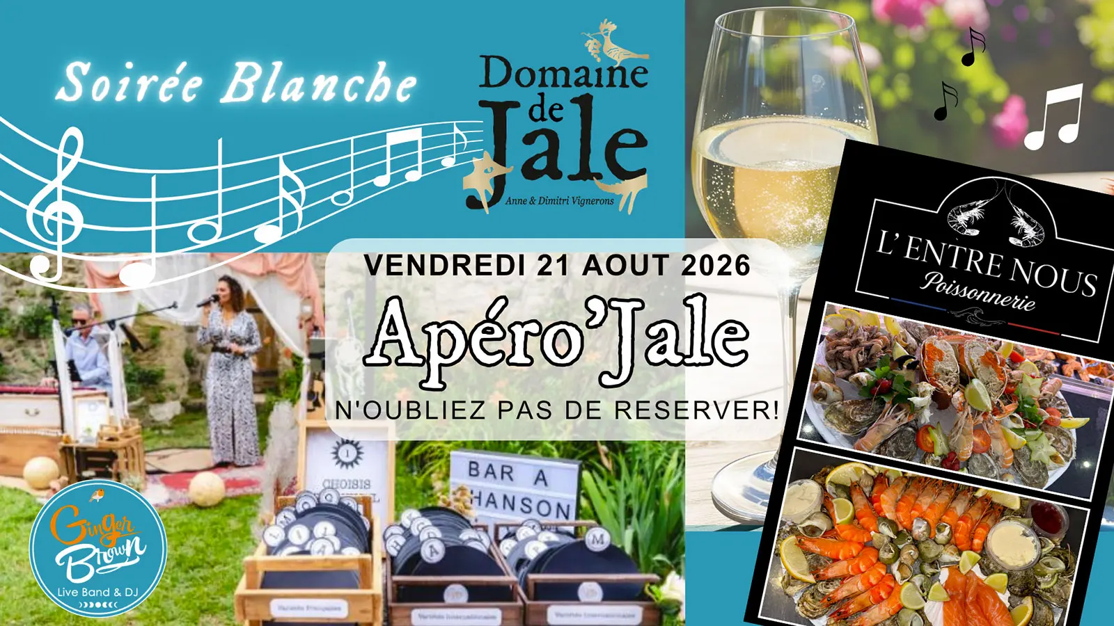 Apéro'Jale Soirée Blanche - Vin & Fruit de mer - Live Musique