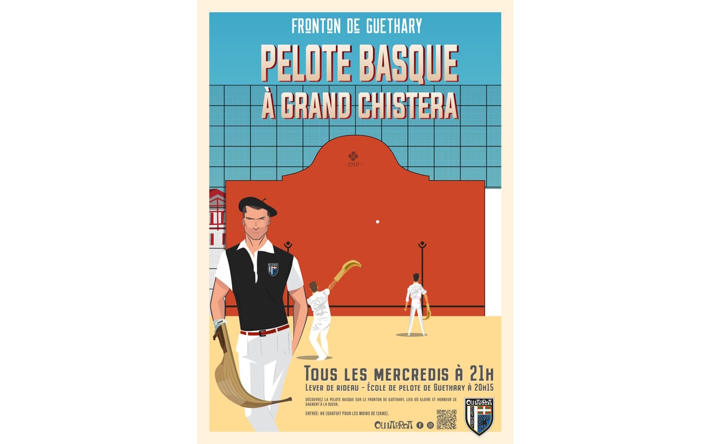 Partie de pelote à grand chistera