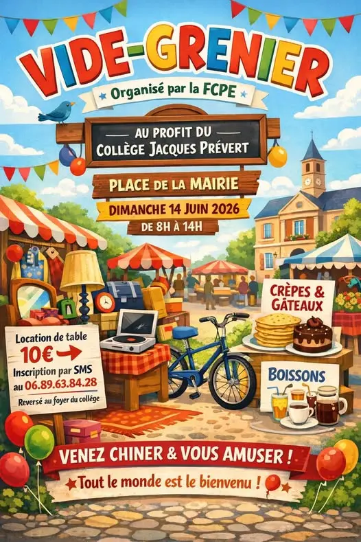Vide grenier au profit du Collège Jacques Prévert