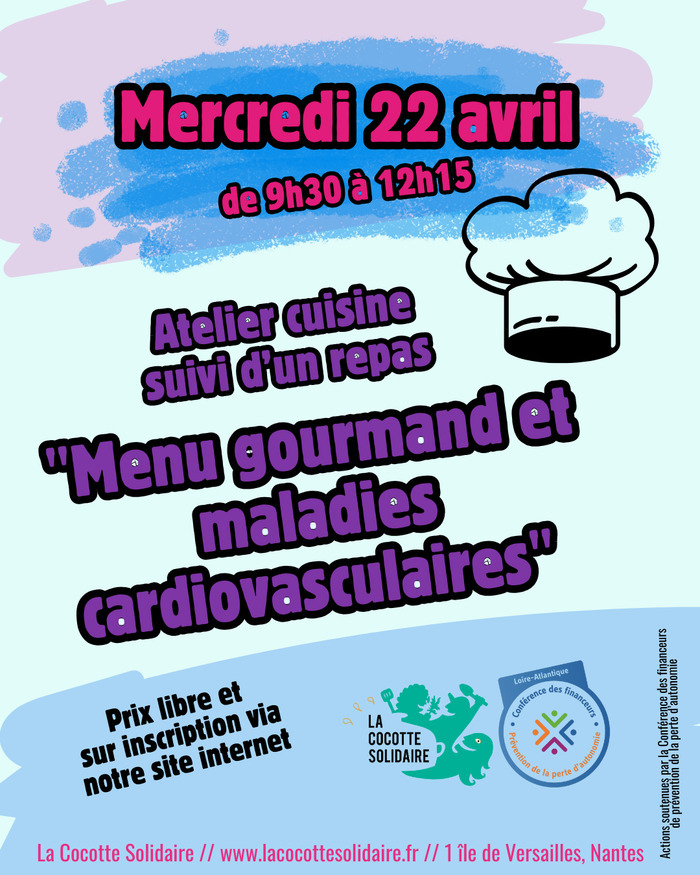 Atelier cuisine "Menu gourmand et maladies cardiovasculaires"