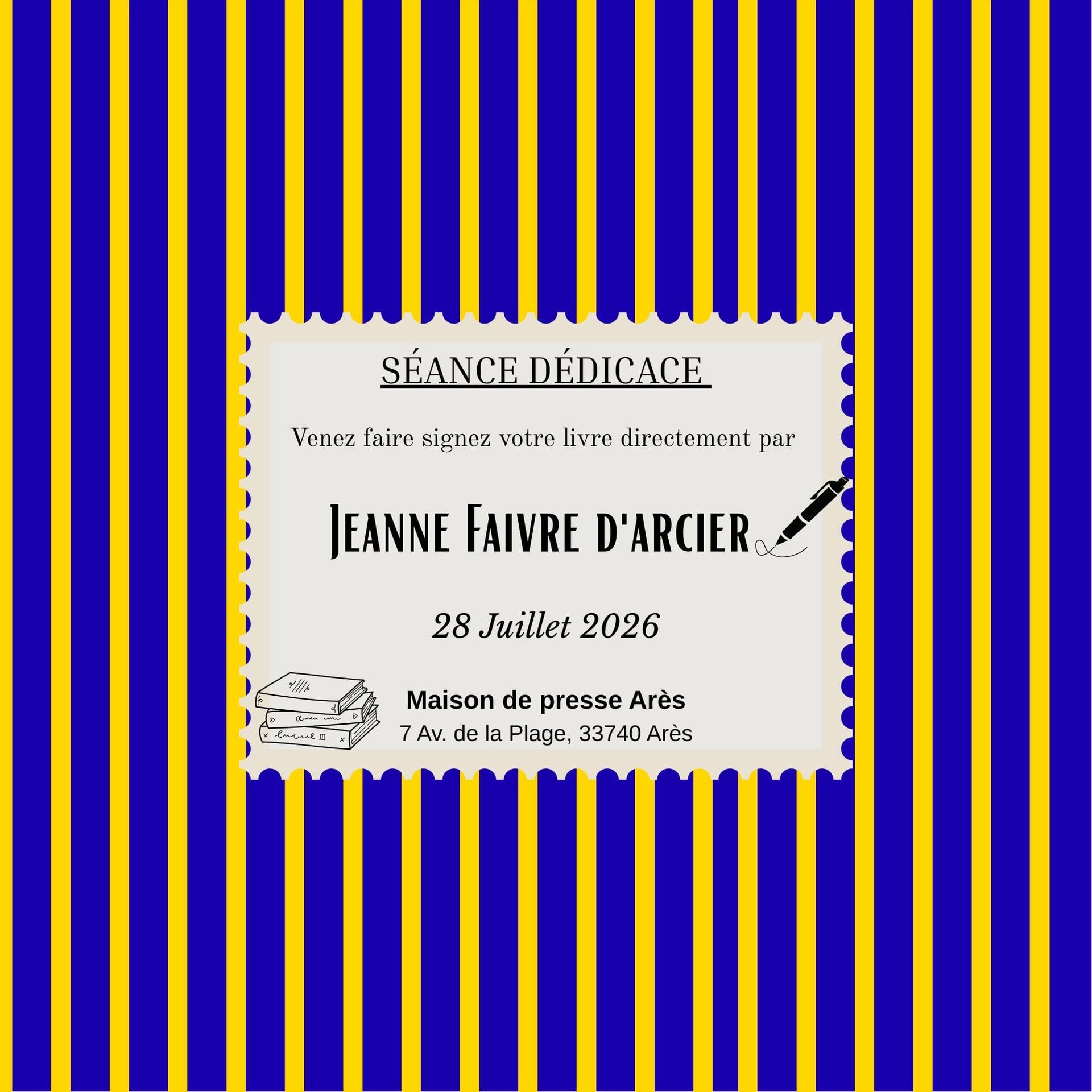 Séance signature par Jeanne Faivre d'arcier