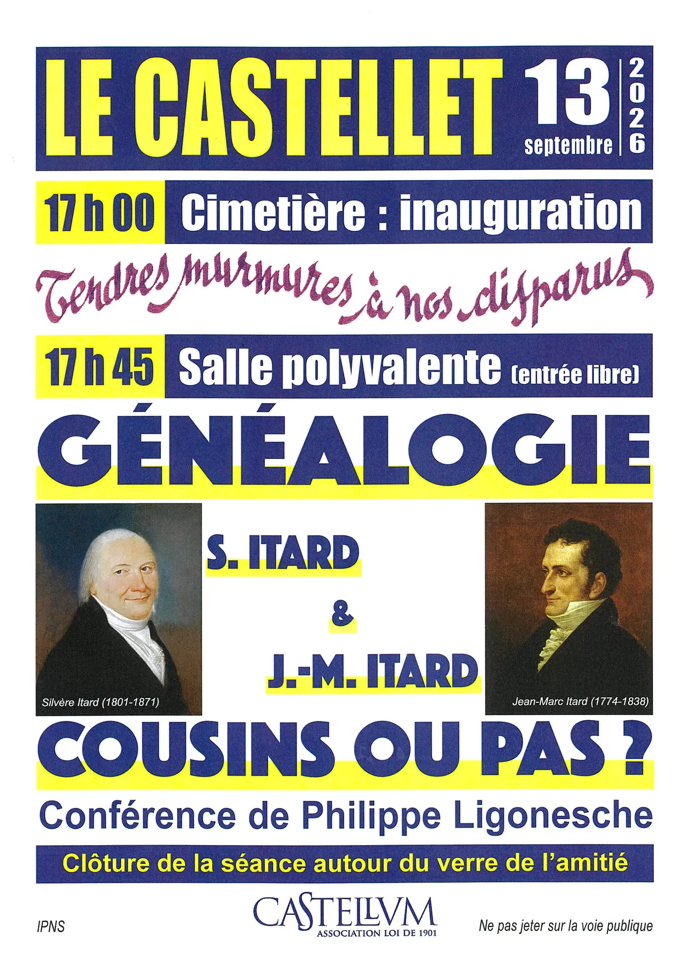 Conférence généalogie S. Itard et J-M Itad cousins ou pas ?