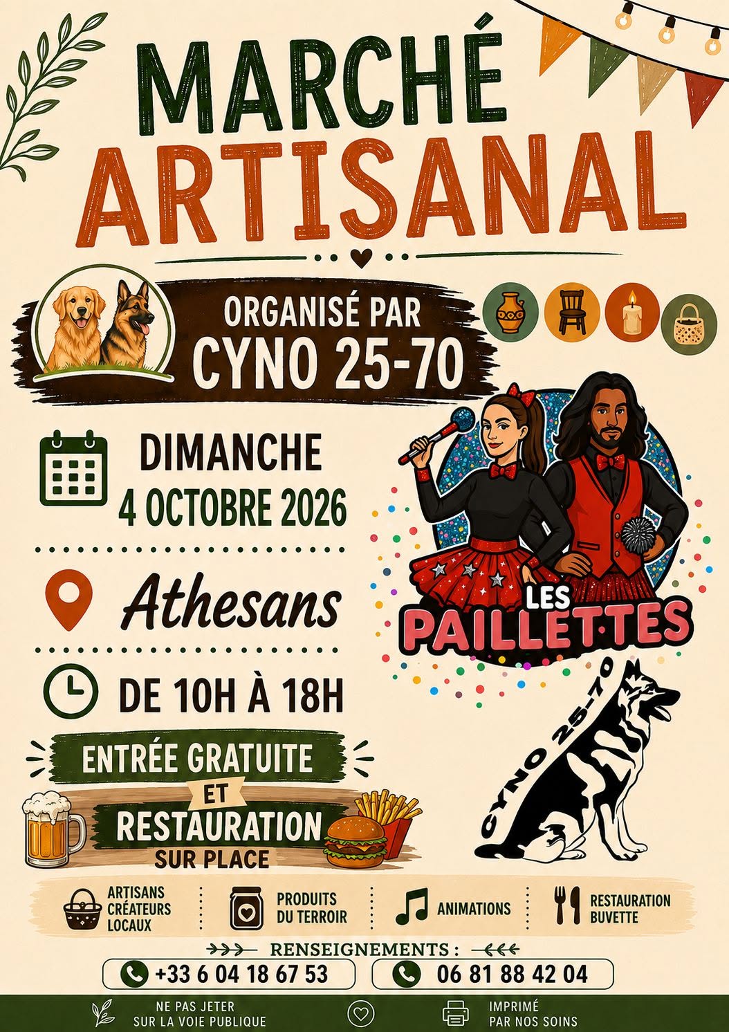 Marché artisanal organisé par Cyno 25 70