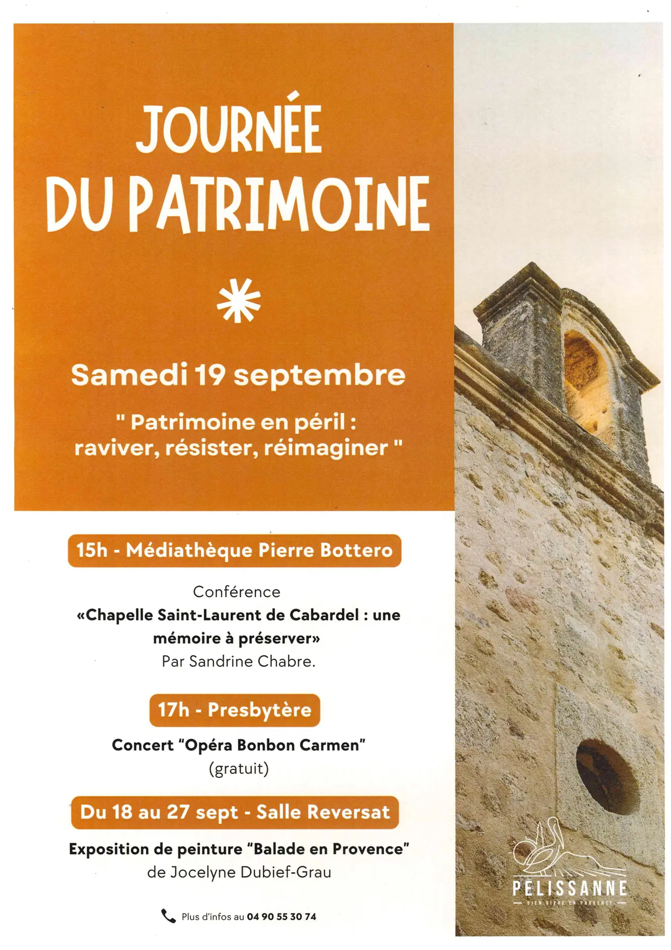 Journées du Patrimoine à Pélissanne : conférence, concert, exposition