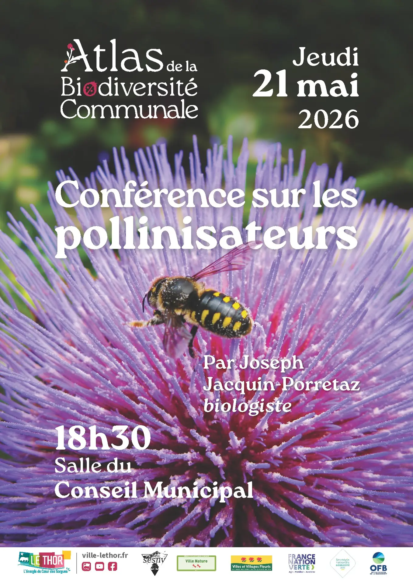 Atlas de la Biodiversité Communale - Conférence sur les pollinisateurs