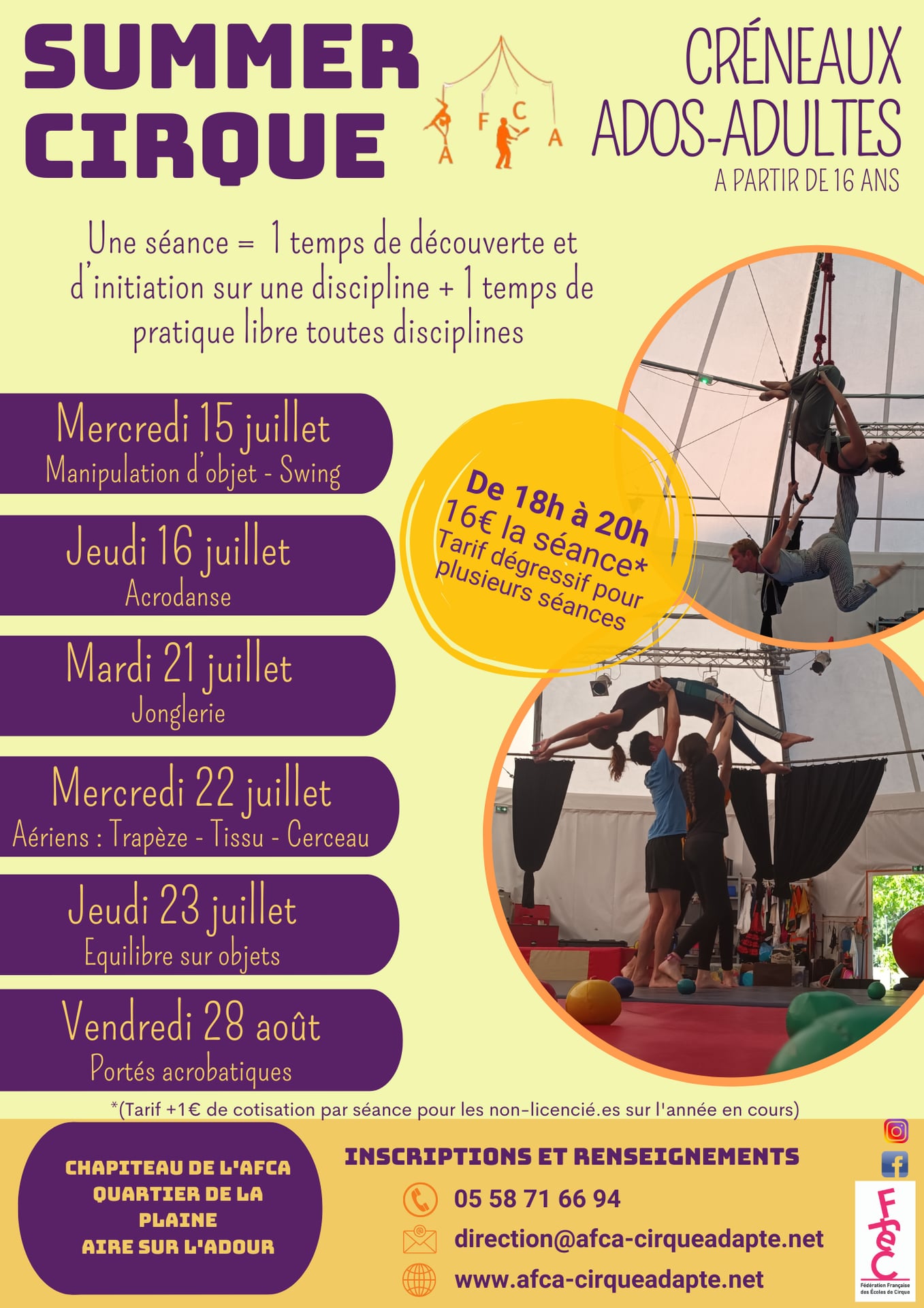 Atelier summer cirque