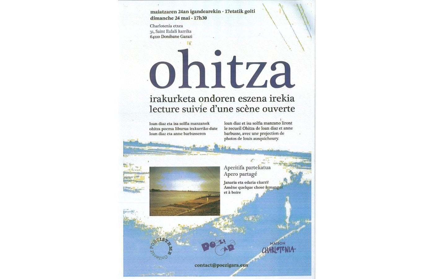 Ohitza : lecture suivie d'une scène ouverte et apéritif partagé