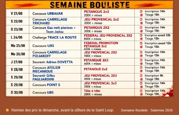 Semaine bouliste