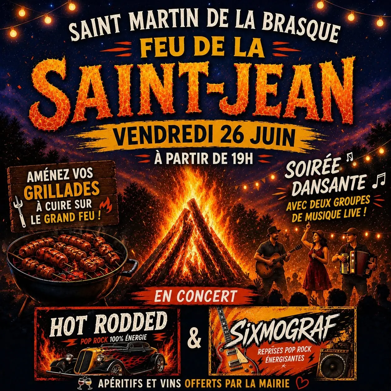 Feu de la Saint-Jean à Saint Martin de La Brasque