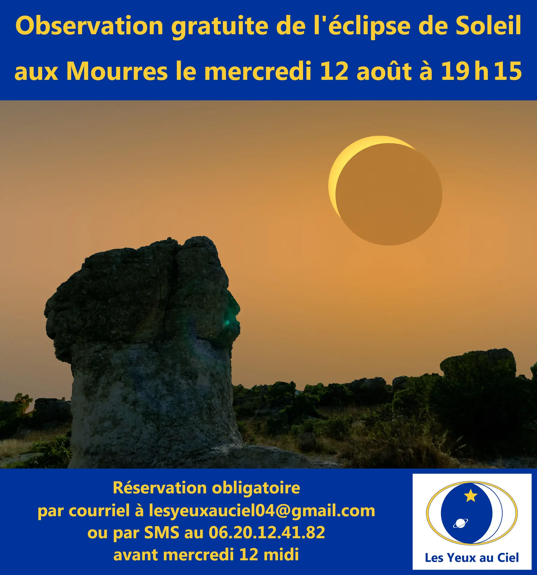 Observation de l'éclipse de Soleil aux Mourres