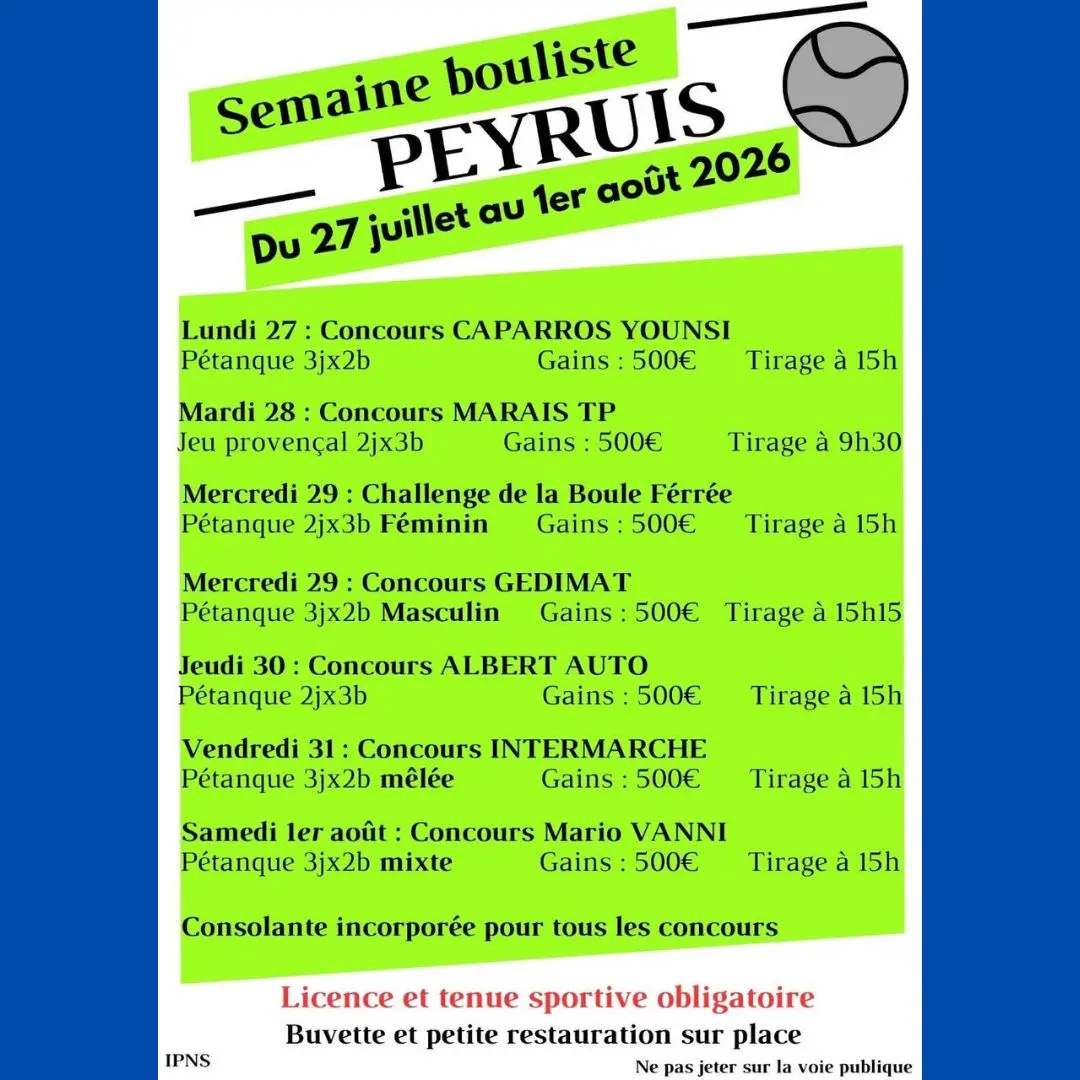 Semaine bouliste à Peyruis