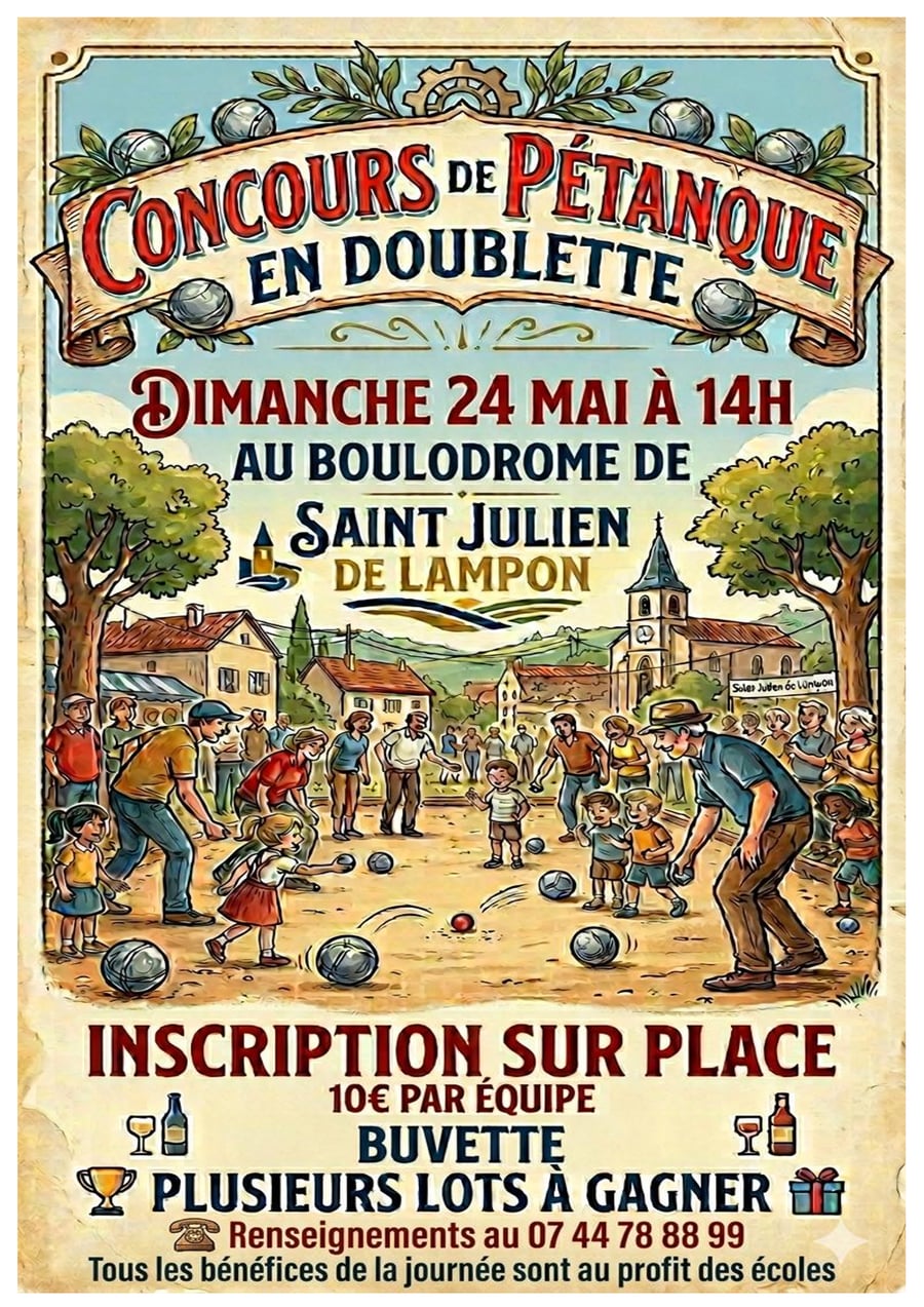 Concours de pétanque en doublette