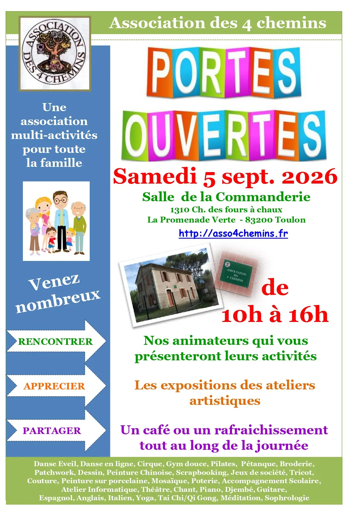 Journée Portes Ouvertes Association des 4 Chemins