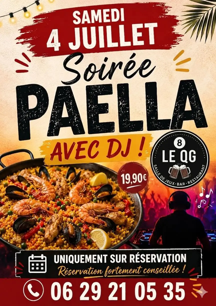 Soirée dj et repas : paella