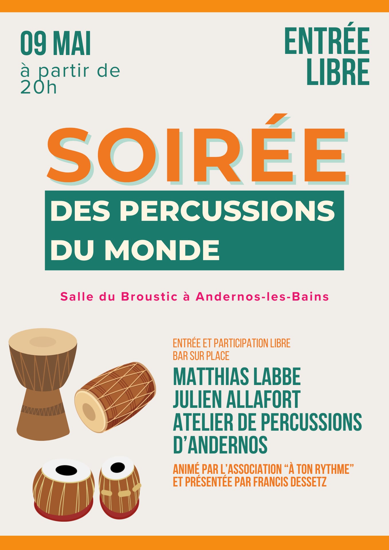 Soirée autour des percussions du monde