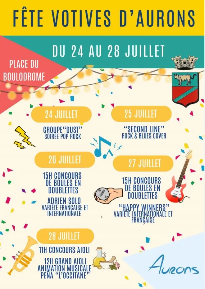 Fêtes votives d'Aurons : Soirée concert avec Happy winners