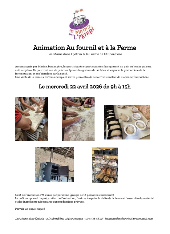 Animations au fournil et visite à la ferme de l'Auberdière