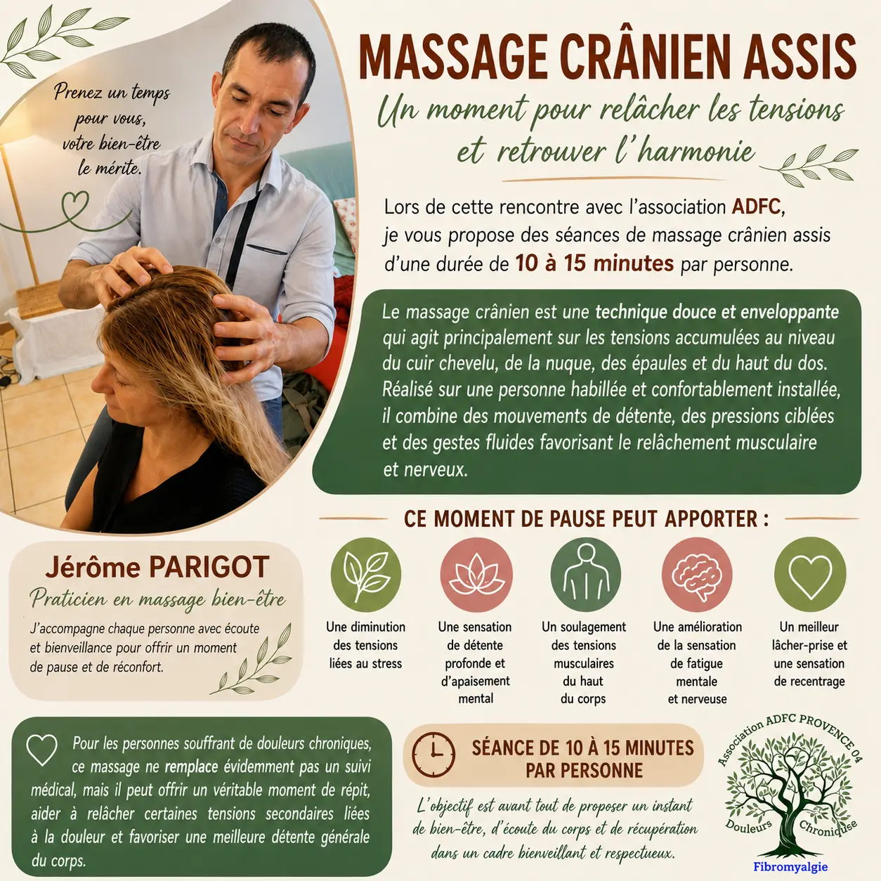 Atelier AFDC Bien-Être : Massage Crânien Assis