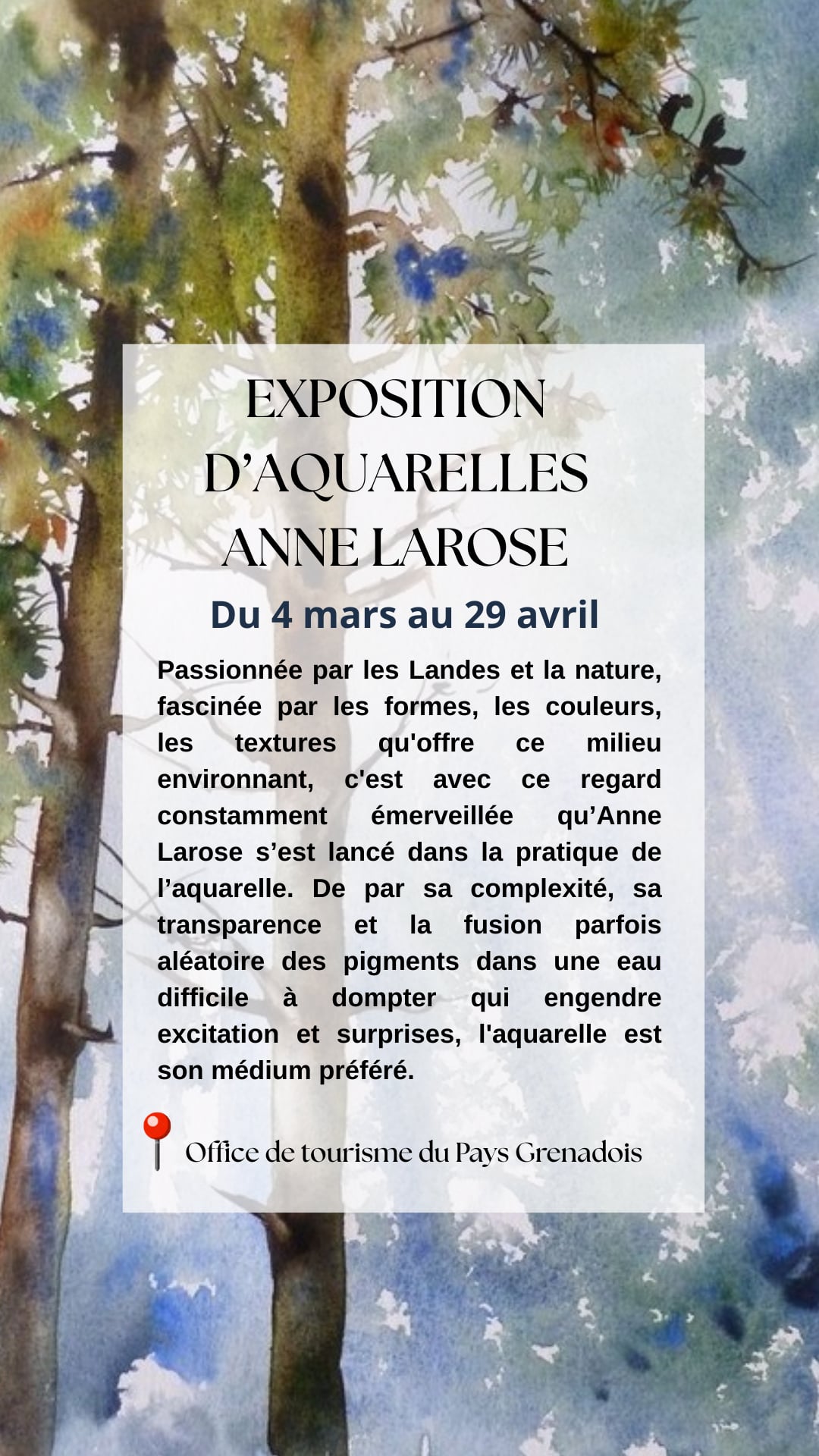 Exposition d'aquarelles d'Anne Larose