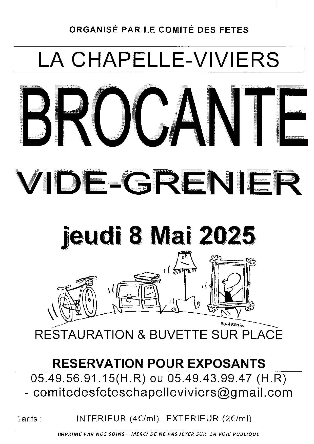 Brocante vide grenier du comité des fêtes avec restauration sur place