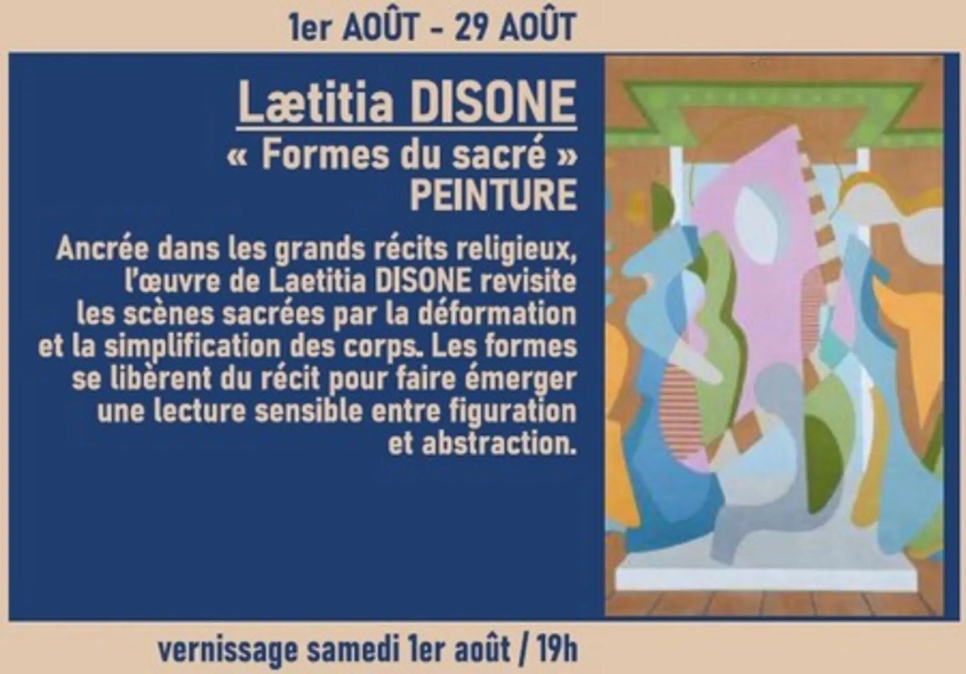 Exposition peinture "Forme du sacré" de Laetitia Disone - Art dans la Nef
