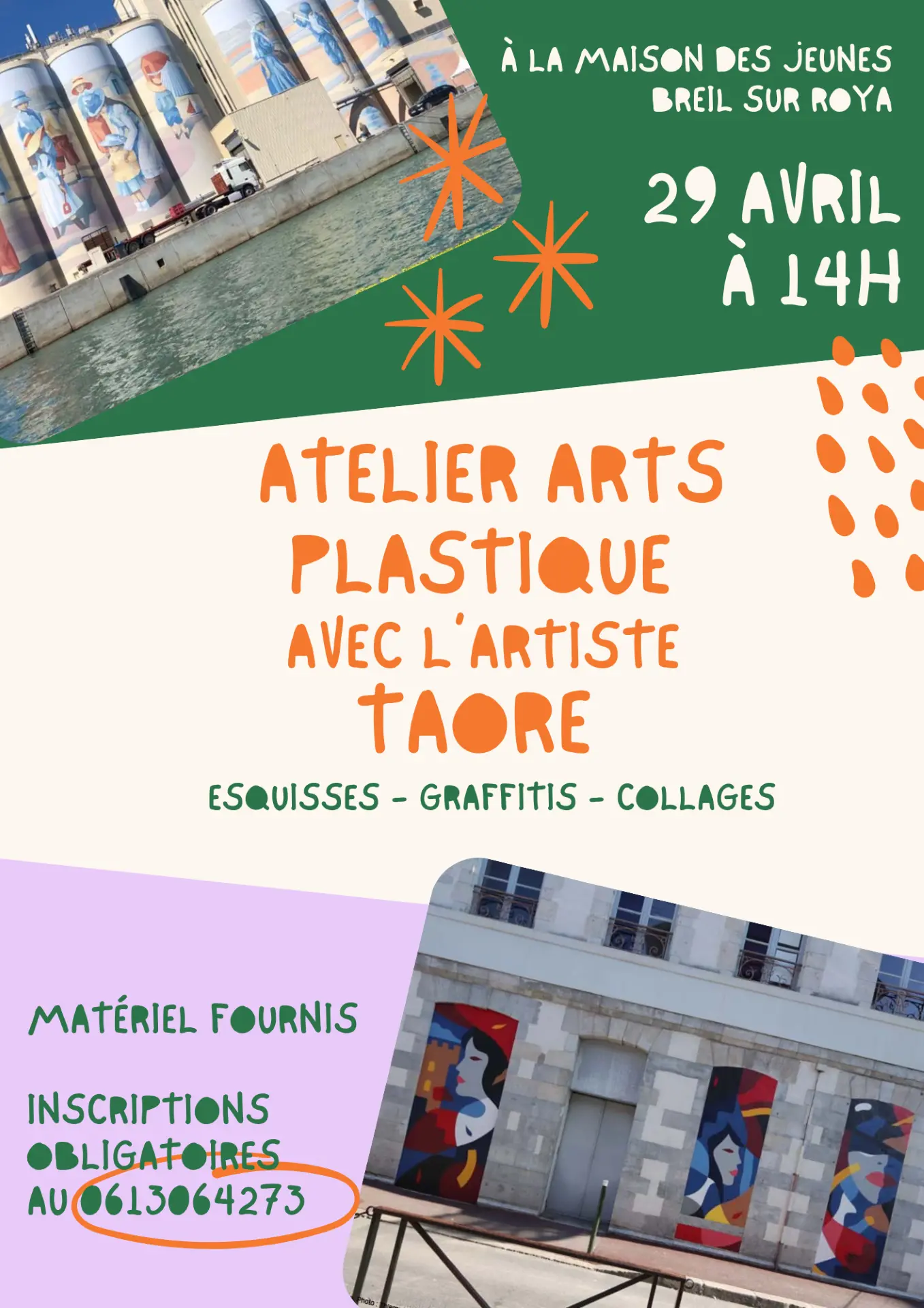 Atelier arts plastiques avec l'artiste TAORE