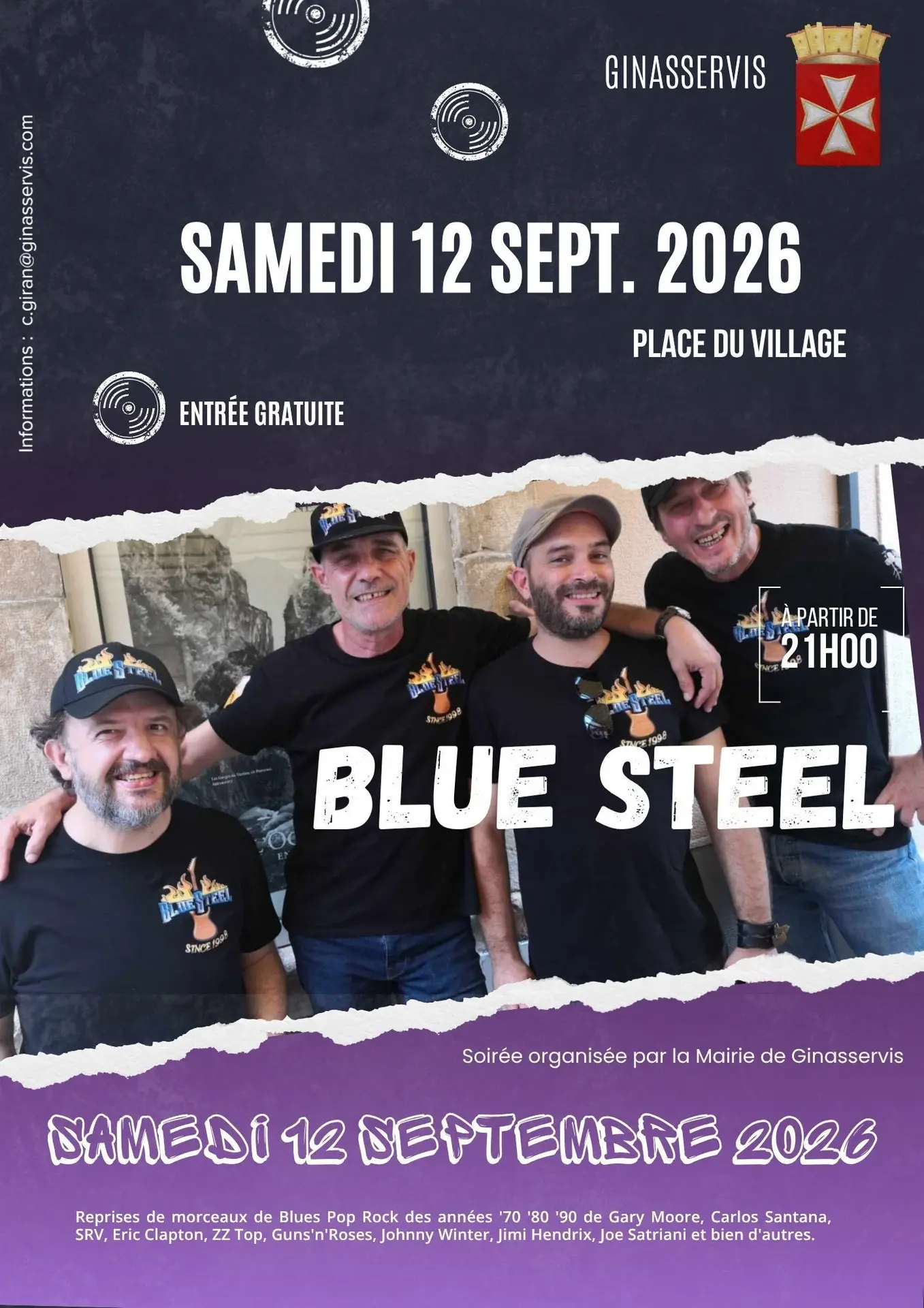 Concert : Blue Steel - Musique Blues Pop Rock