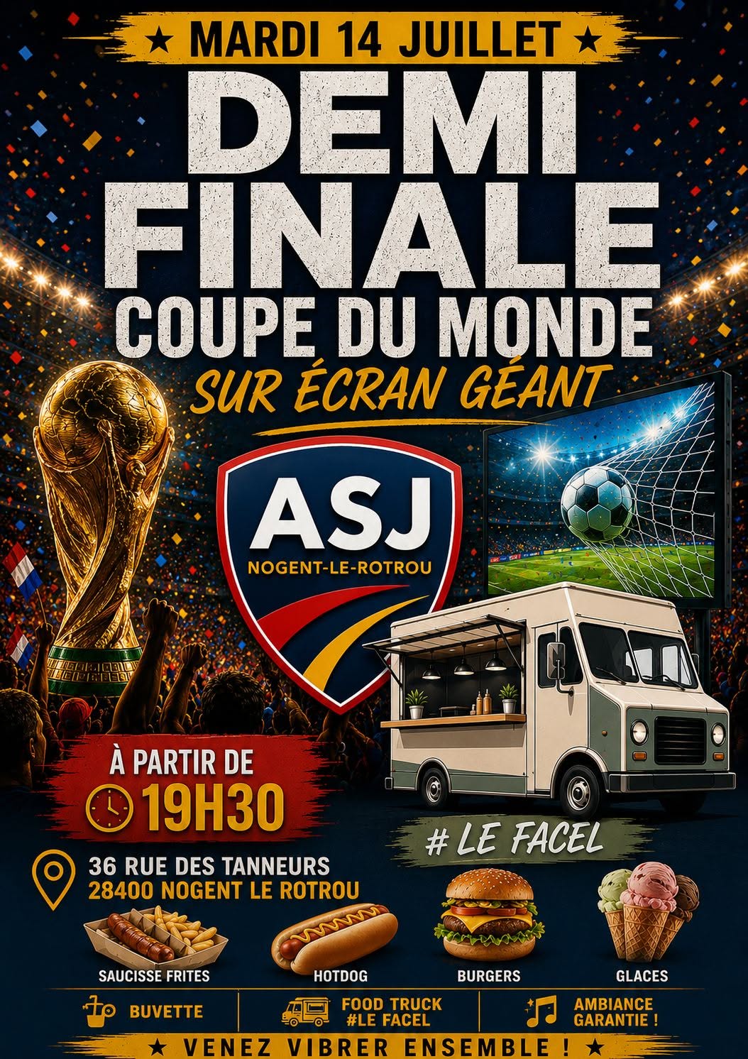 Demi Finale Coupe du Monde de Foot à l'ASJ