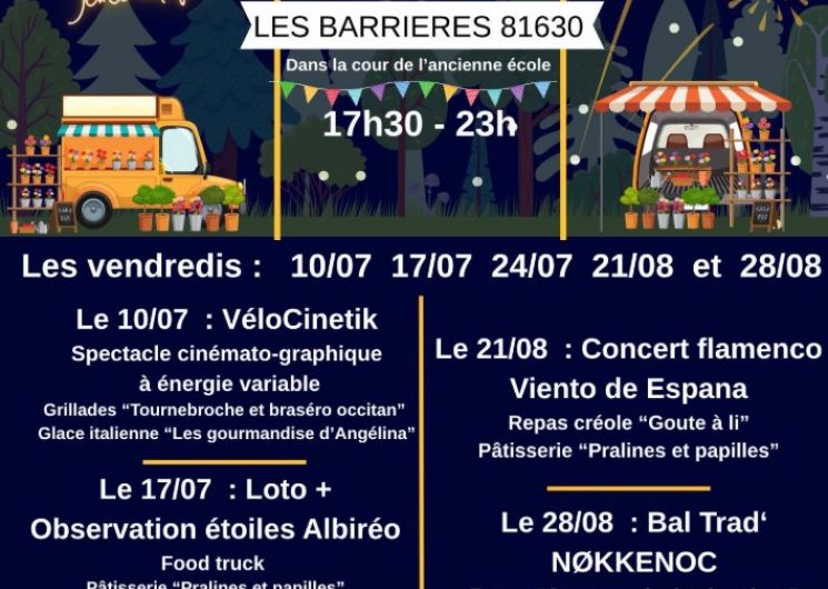 Les marchés gourmands estivaux des Barrières