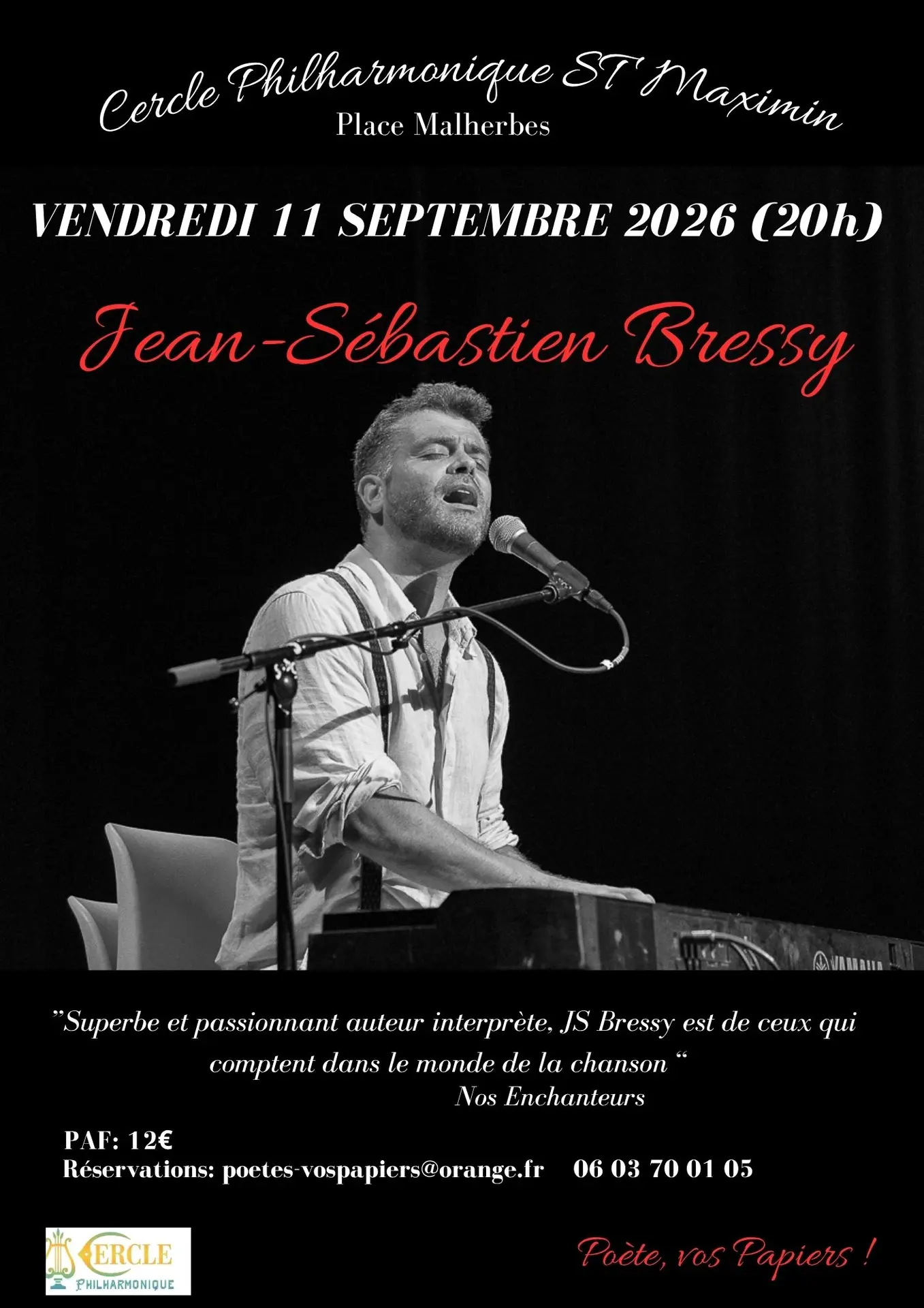 Concert : Jean-Sébastien Bressy - chansons françaises