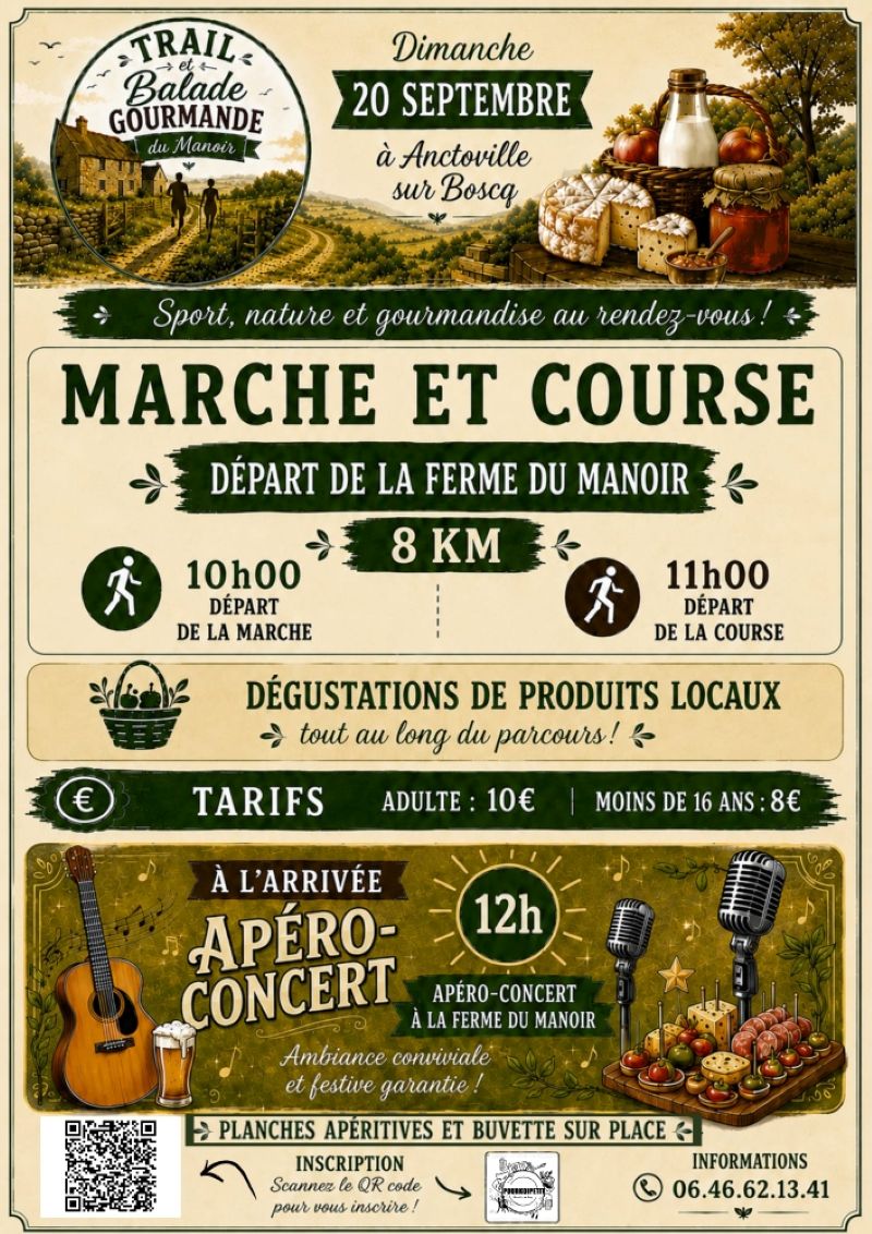 Trail et balade gourmande du Manoir : course et marche de 8 km
