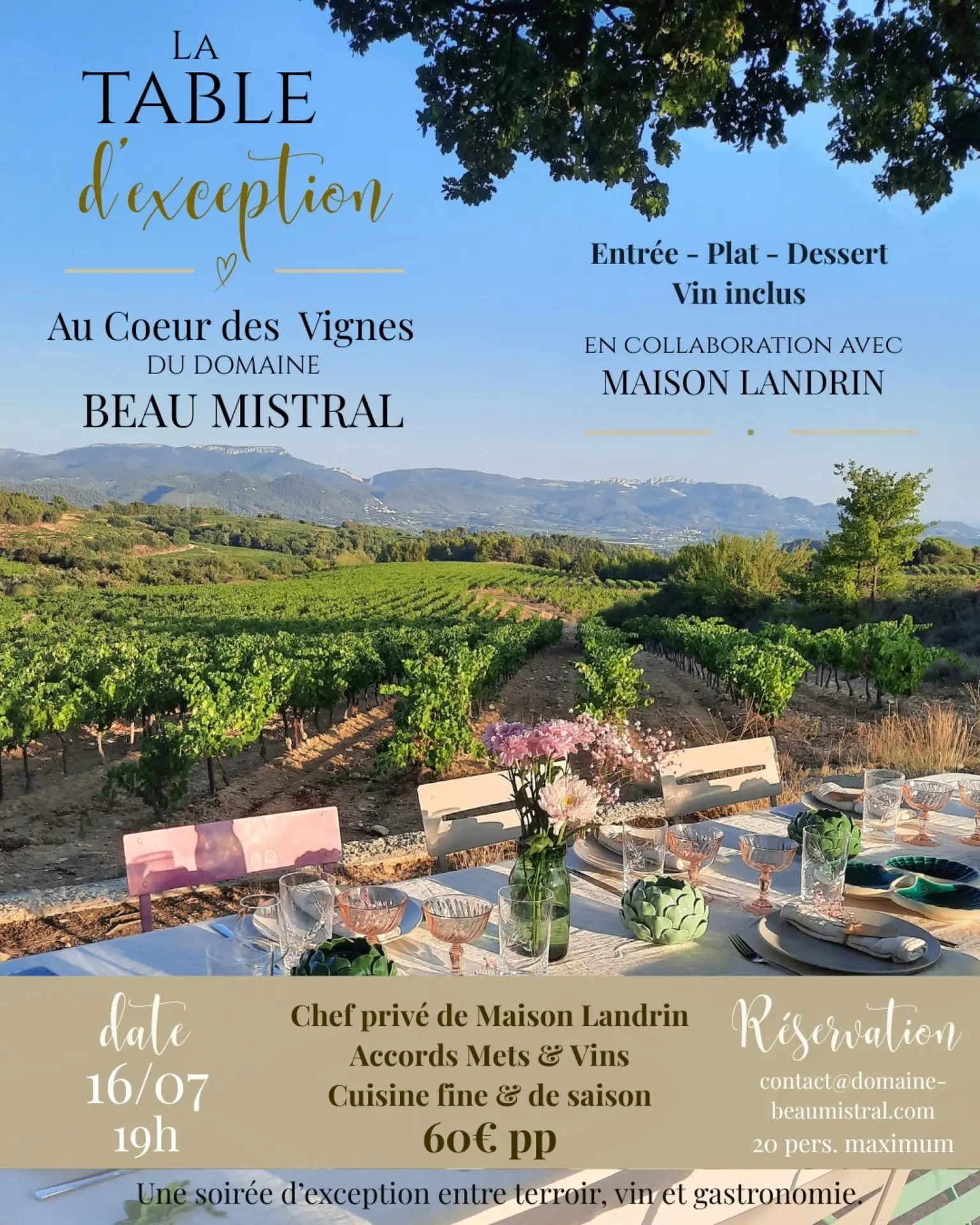 La Table d'Exception - Domaine Beau Mistral
