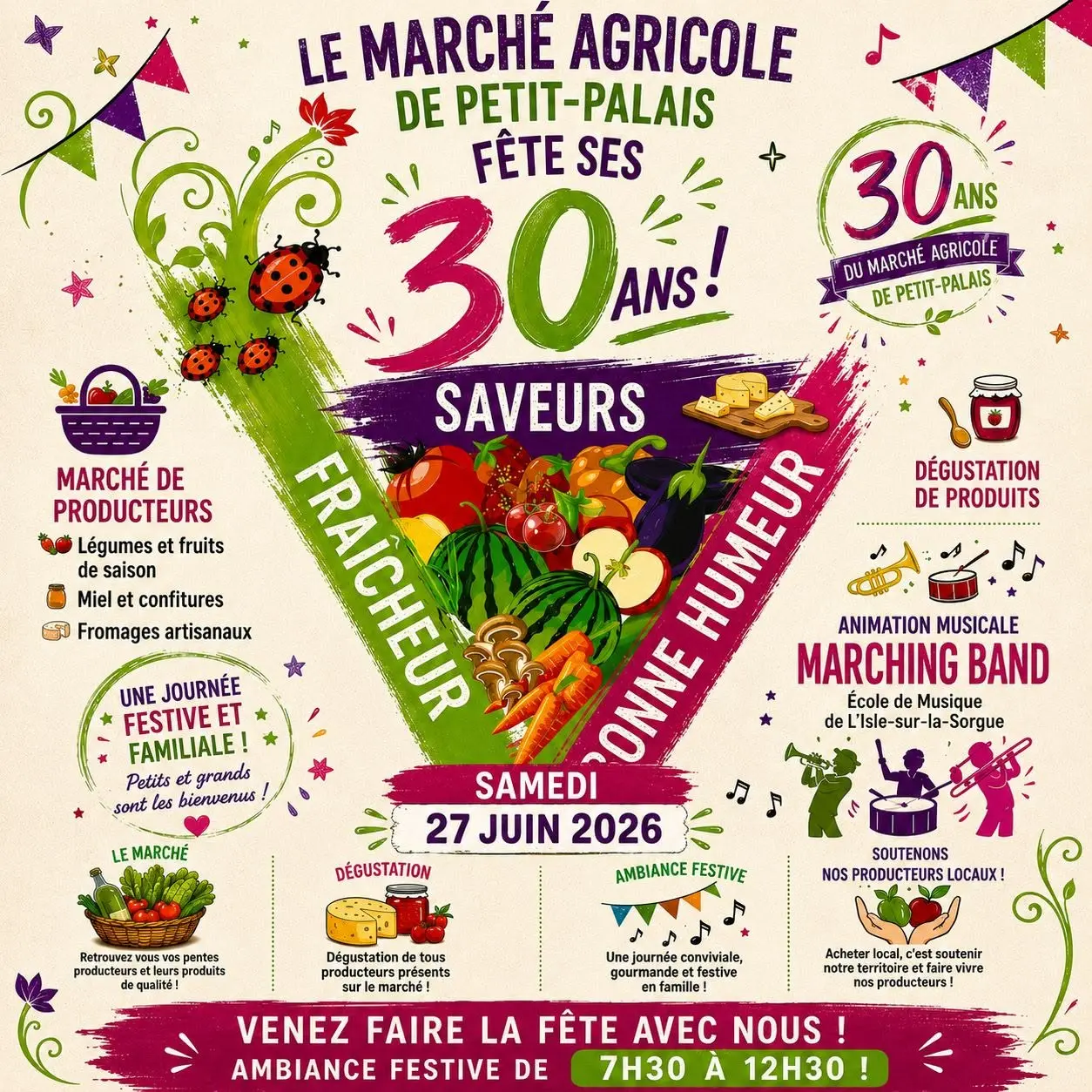 Le Marché agricole de Petit-Palais fête ses 30 ans !