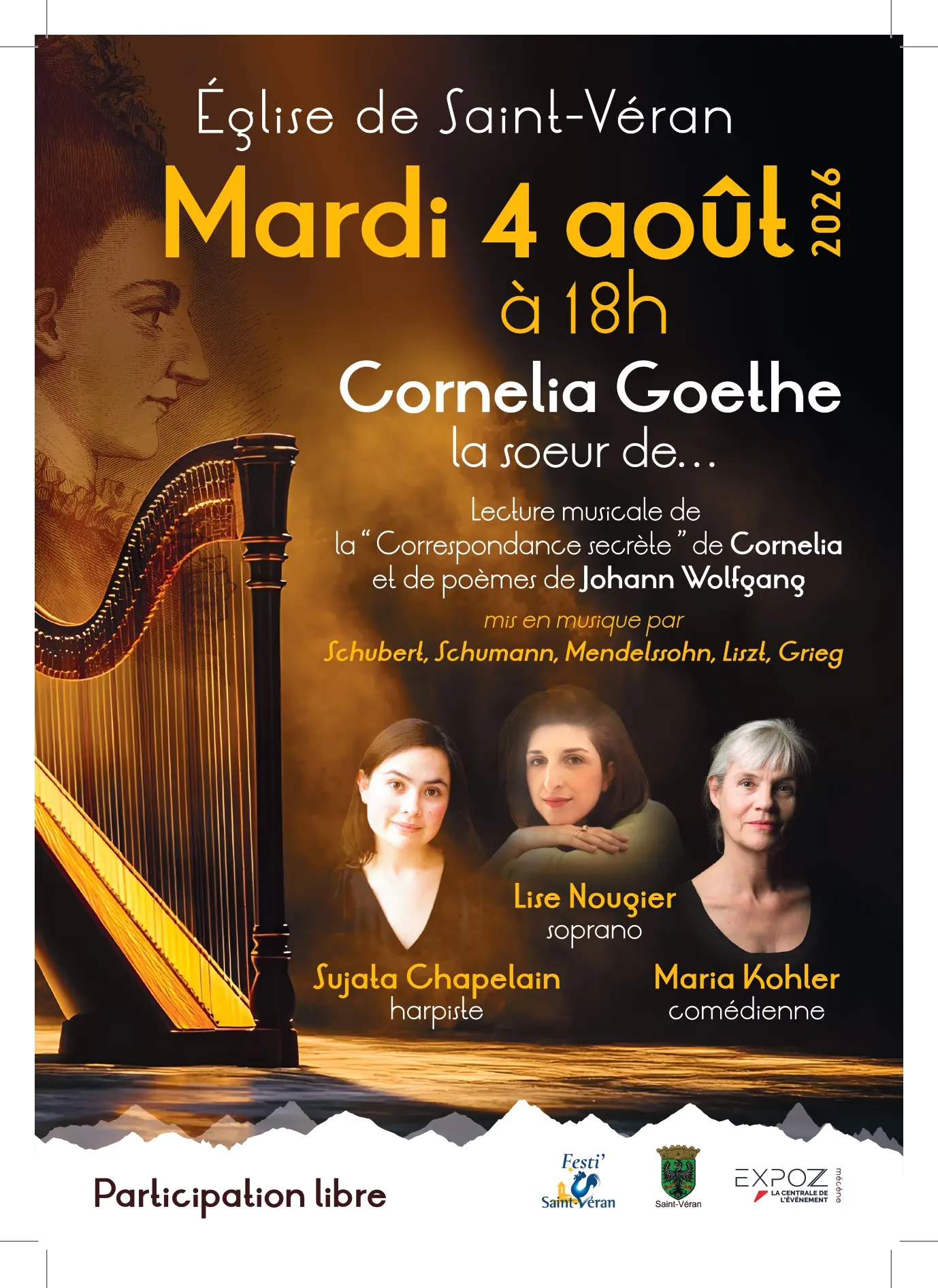 Soirée musicale : Cornelia Goethe, la sœur de…