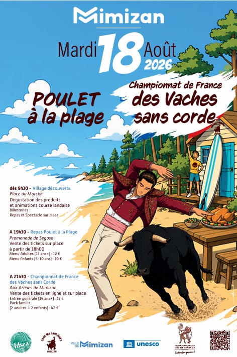 Poulet à la plage et Championnat de France des vaches sans corde