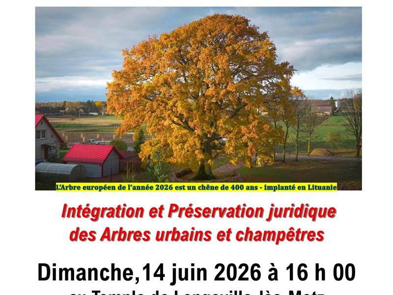 Conférence - Intégration et Préservation juridique des Arbres urbains et champêtres