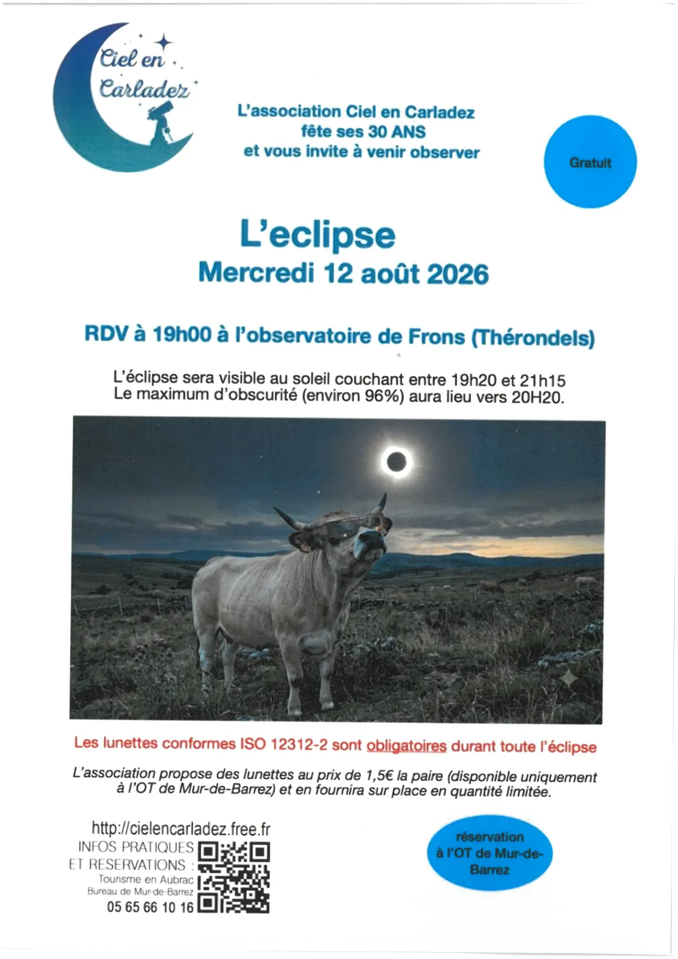 Observation de l’éclipse à l’observatoire de Frons